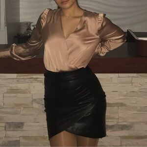 Dynamite Black Faux Leather mini Skirt